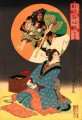 A woman is dreaming of being at the Kabuki watching Toyohara Chikanobu